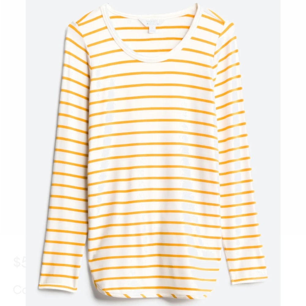 Market & Spruce Curved Hem French Terry Knit Top